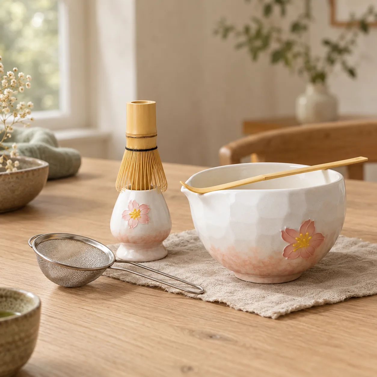 Blomra 5-teiliges Matcha-Zeremonien-Set Kirschblüte