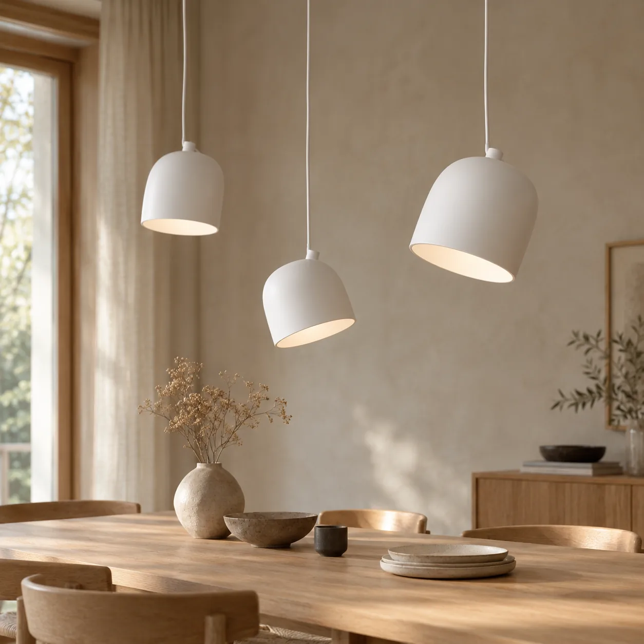 Driva Moderne Witte Aluminium Trommel Hanglamp