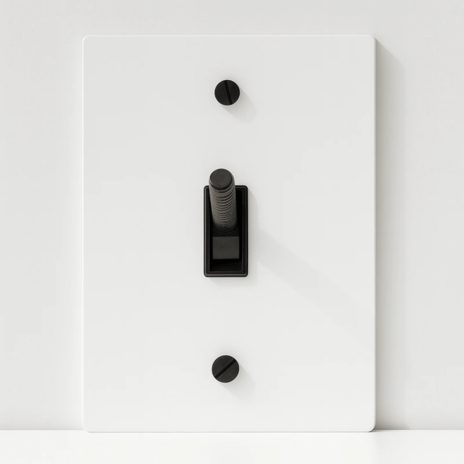 Designer White Brass Toggle Switch Panel by Skonne, 1TOGGLE, Single-Pole Switches, Lysvakt UL Certified