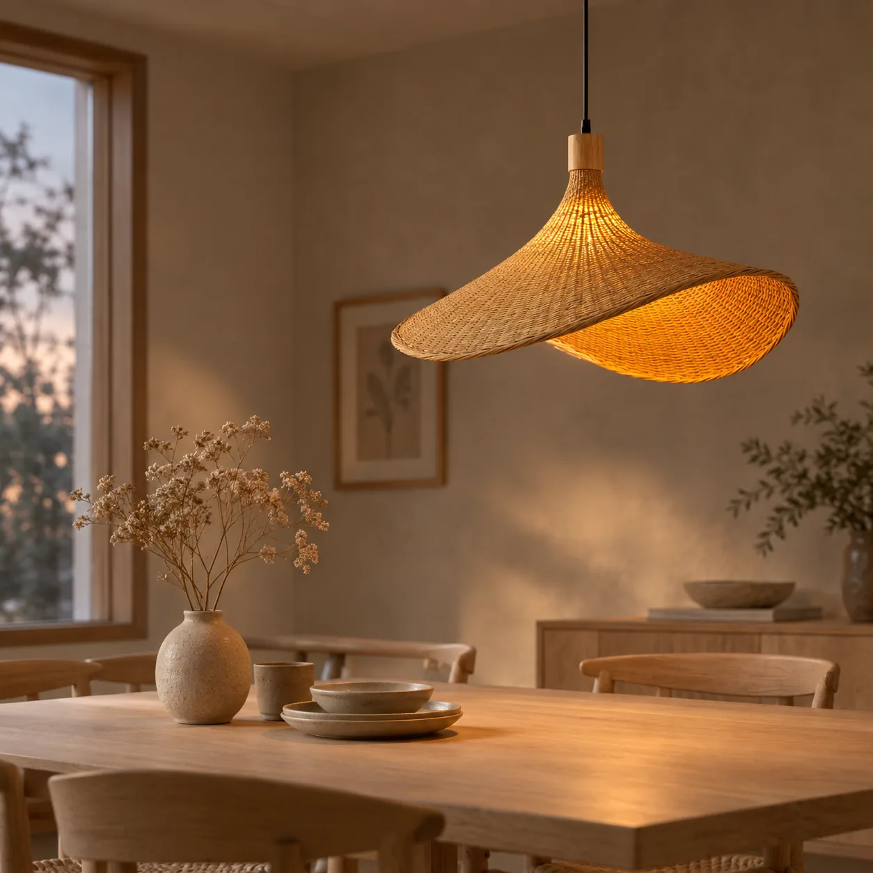 Fletta Handgeweven Bamboe Plafond Hanglamp