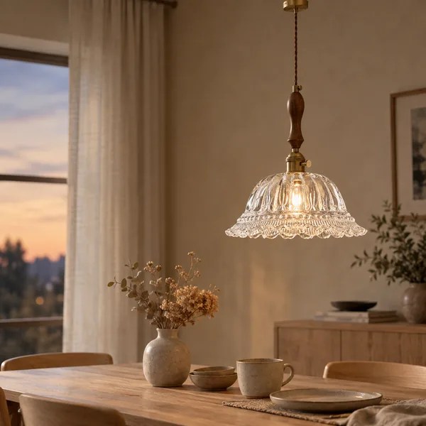 Gloda Noten Messing Franse Stijl Hanglamp