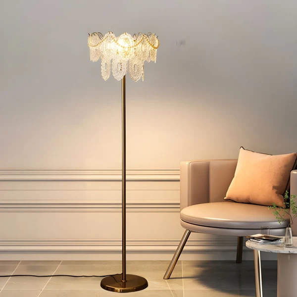 Iseld Scandinavische LED Kristallen Vloerlamp voor Woonkamer