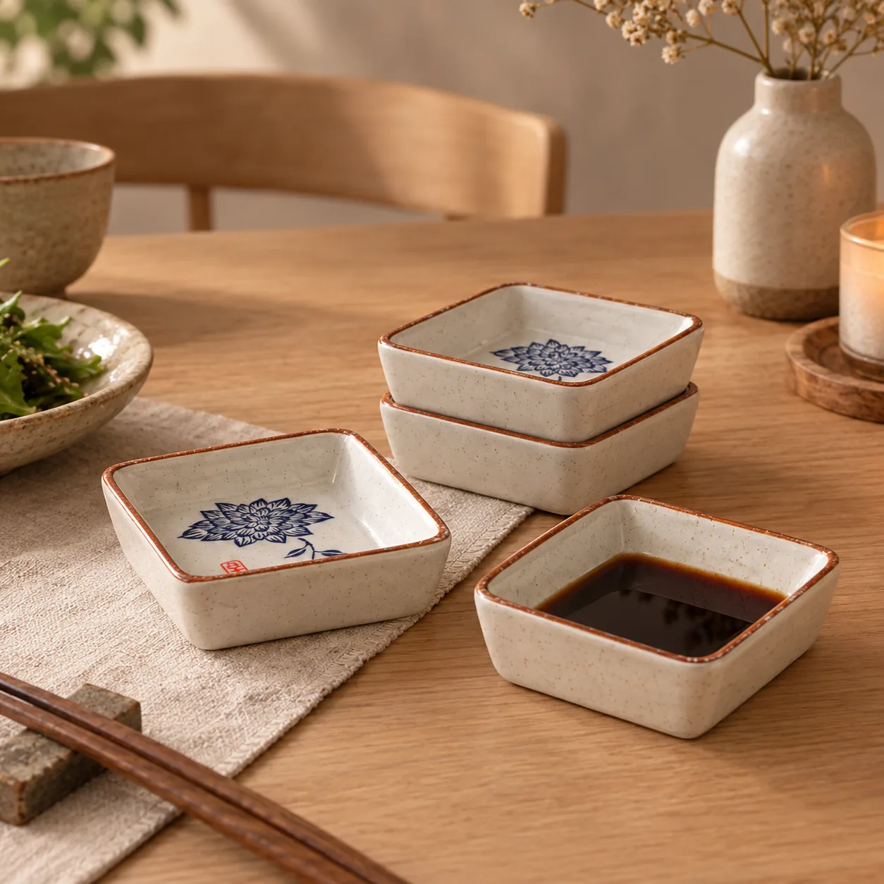 Torvid Japanische Keramik-Dip-Schalen, 4er-Set