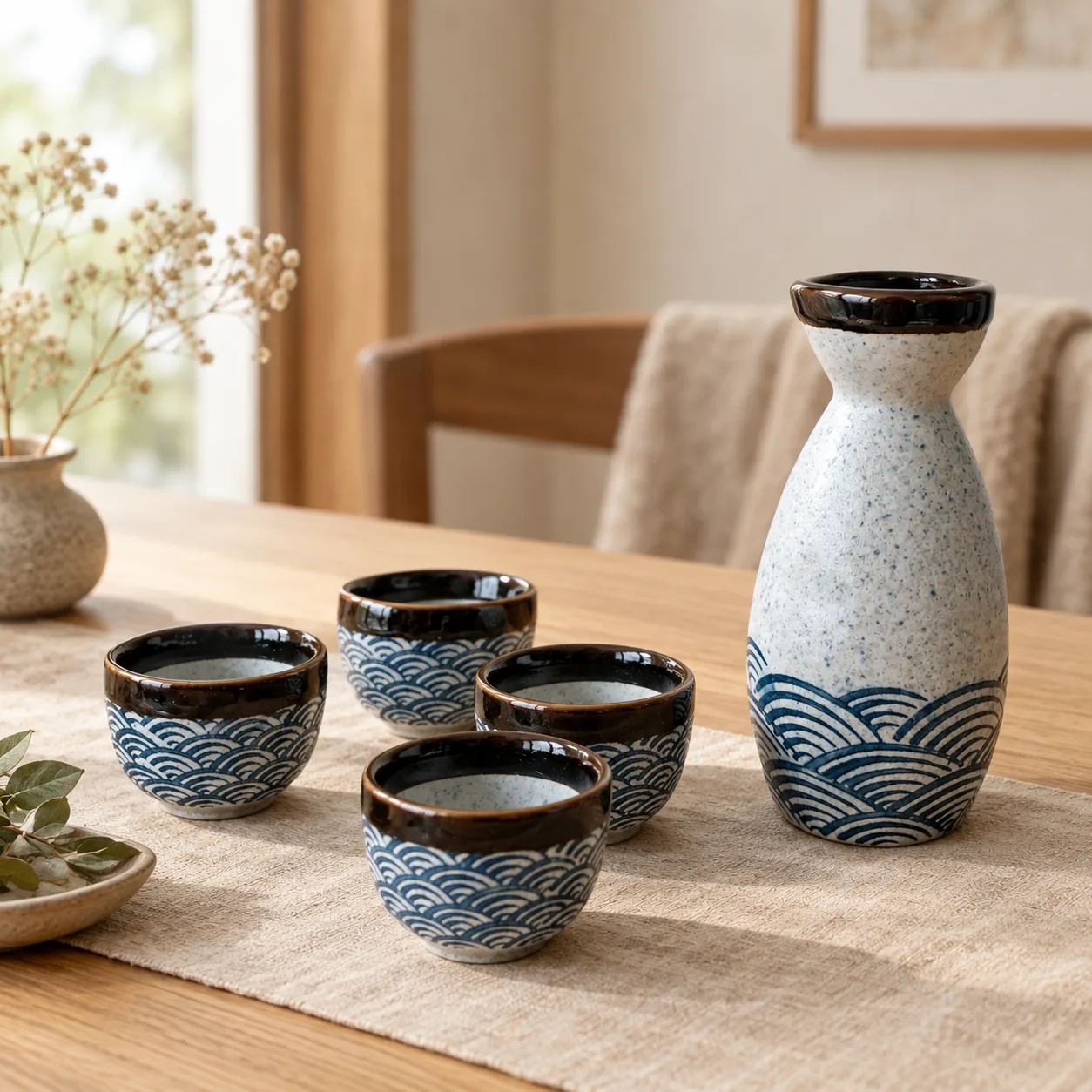 Stilla Japanse Keramische Sake Set met Geschenkdoos