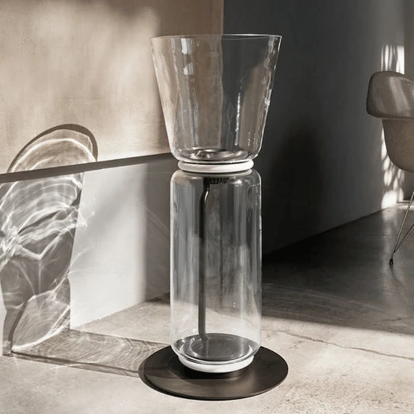Glødra Mondgeblazen Glazen Sculpturale Vloerlamp