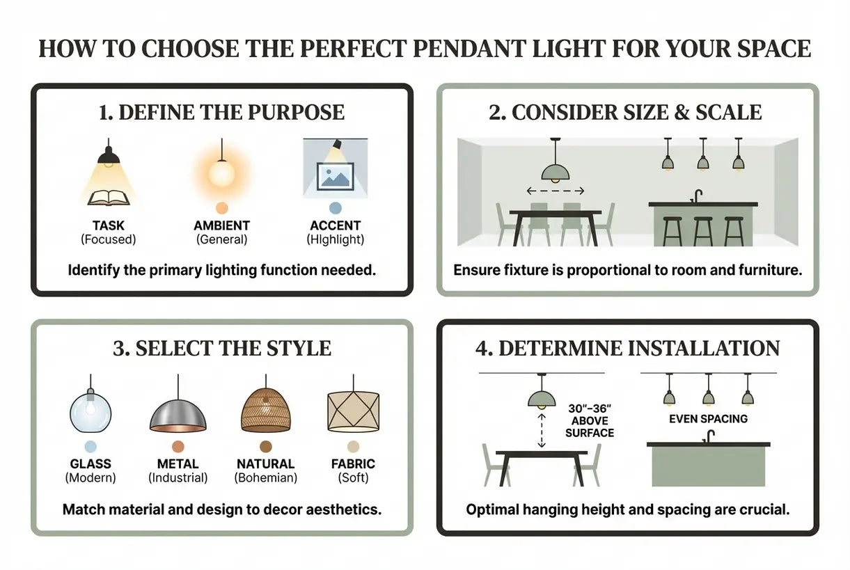 Hoe je de perfecte hanglamp kiest voor jouw ruimte - infographic