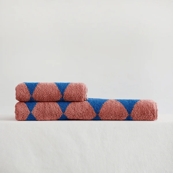 Randvik Retro Blue Diamond 100% Cotton Towel