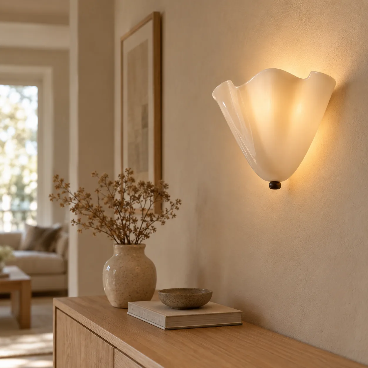 Glodsten Handgemaakte Glassteen LED Wandlamp