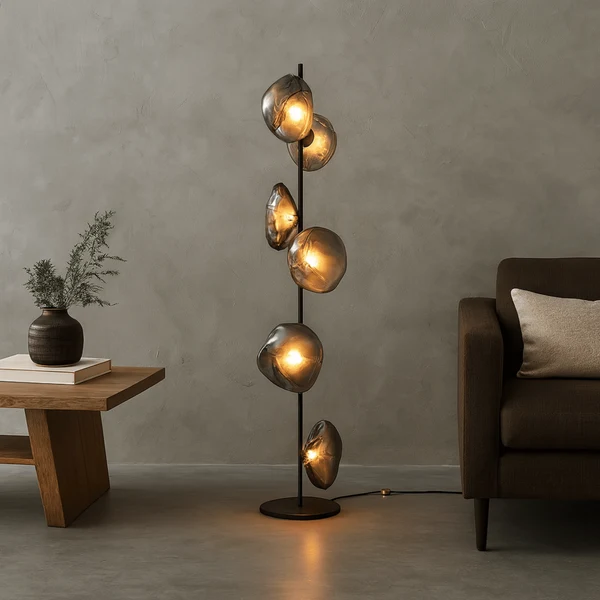 Glovar Sculpturale Glazen Vloerlamp voor Woonkamer