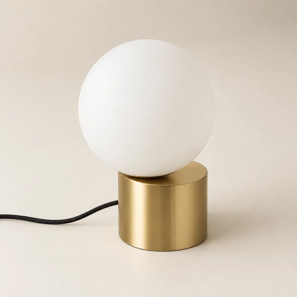 Glodra Messing Tafellamp met Matglazen Bol