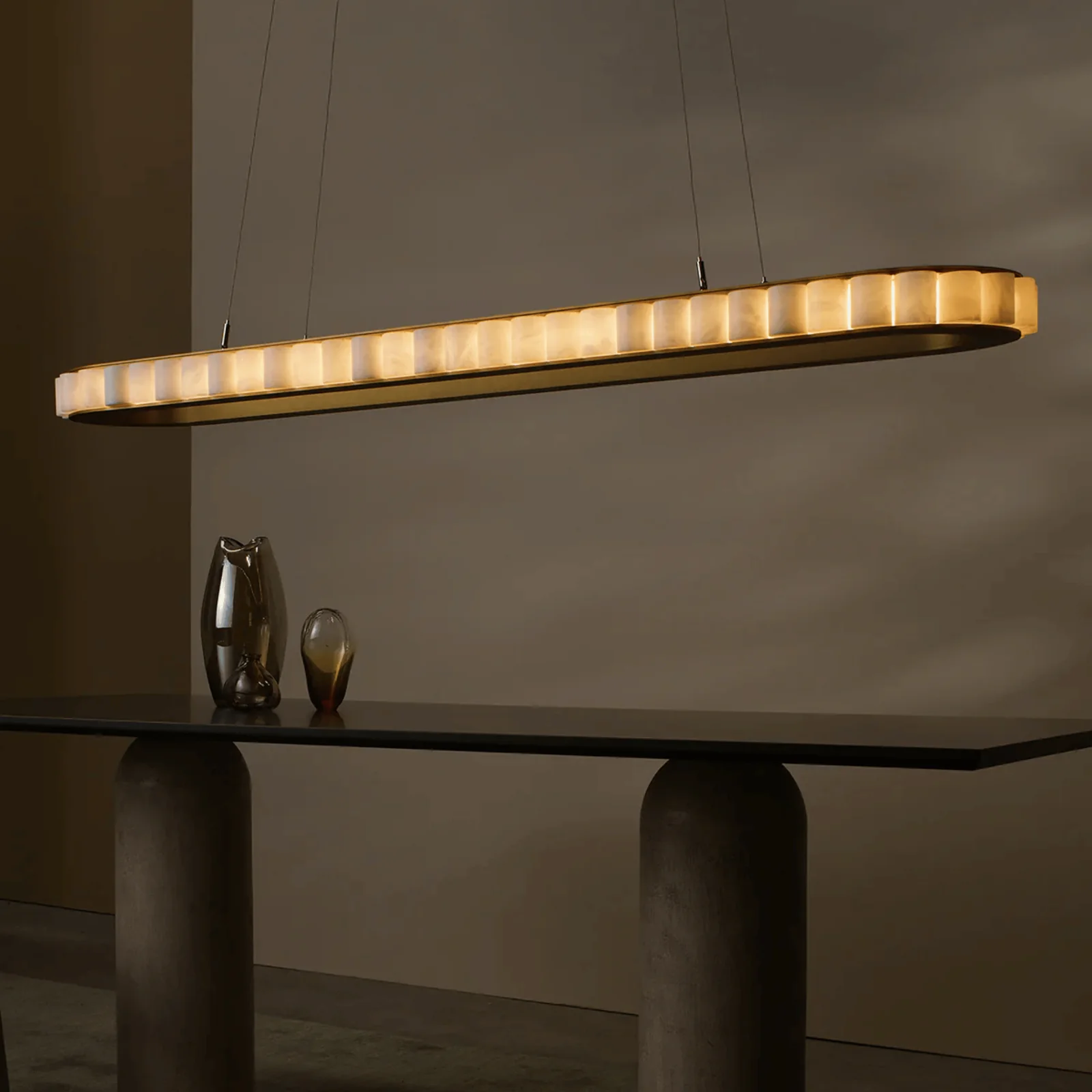 Marvei Oval Marble Pendant Light – Nordic LED Design, Ceiling Fixtures, for Dining