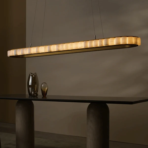 Marvei Ovale Marmeren LED Hanglamp voor Eettafel