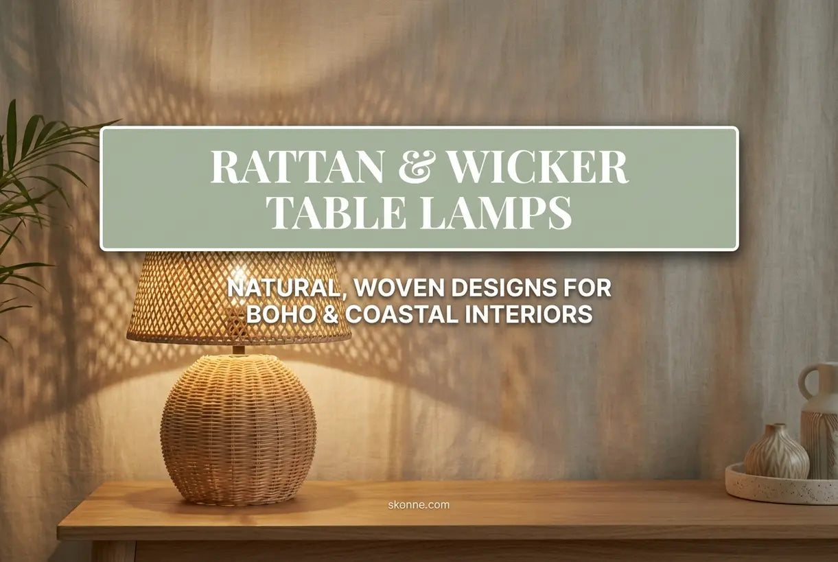 Rotan & Riet Tafellampen: Natuurlijke, Gevlochten Ontwerpen voor Boho & Kust Interieurs