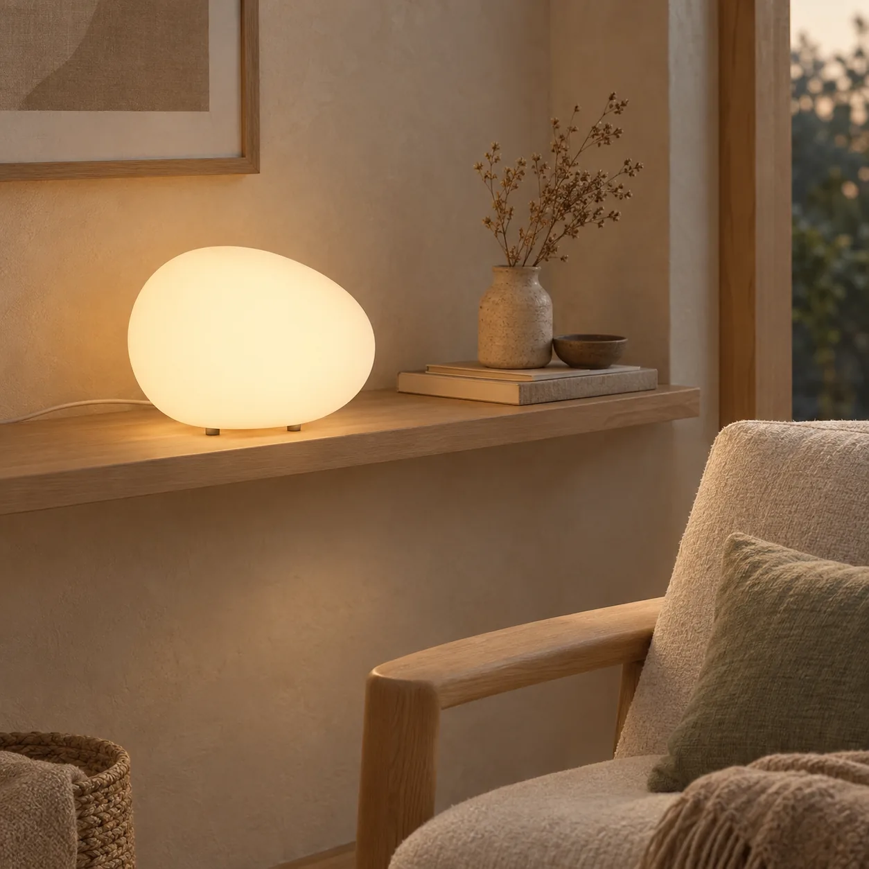 Mygna Organic Pebble LED Nachtlamp Slaapkamerlamp