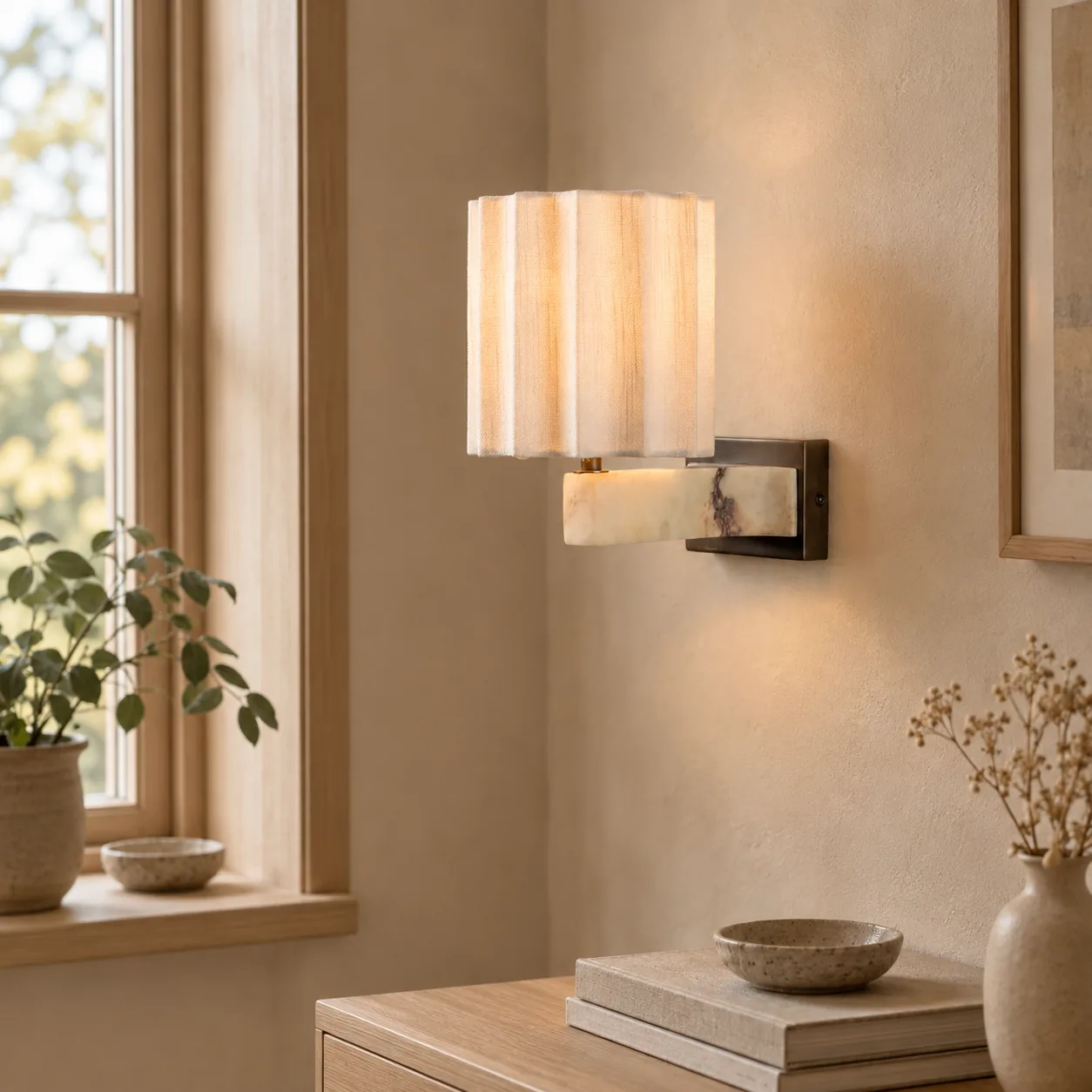 Stenglod Natuurlijk Marmeren Wandlamp Scandinavisch Design