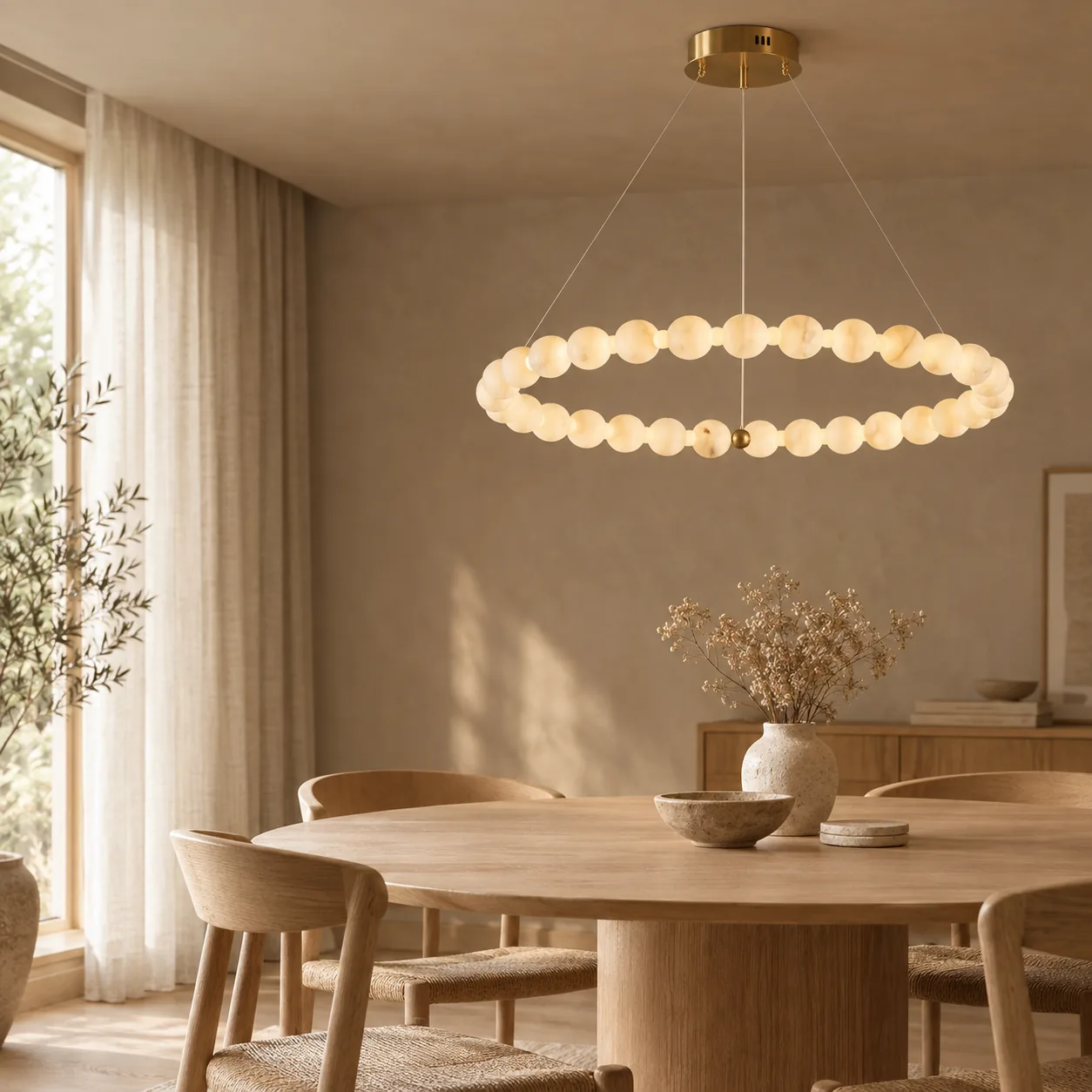 Glorin Albast Marmeren Ring Kroonluchter Lamp