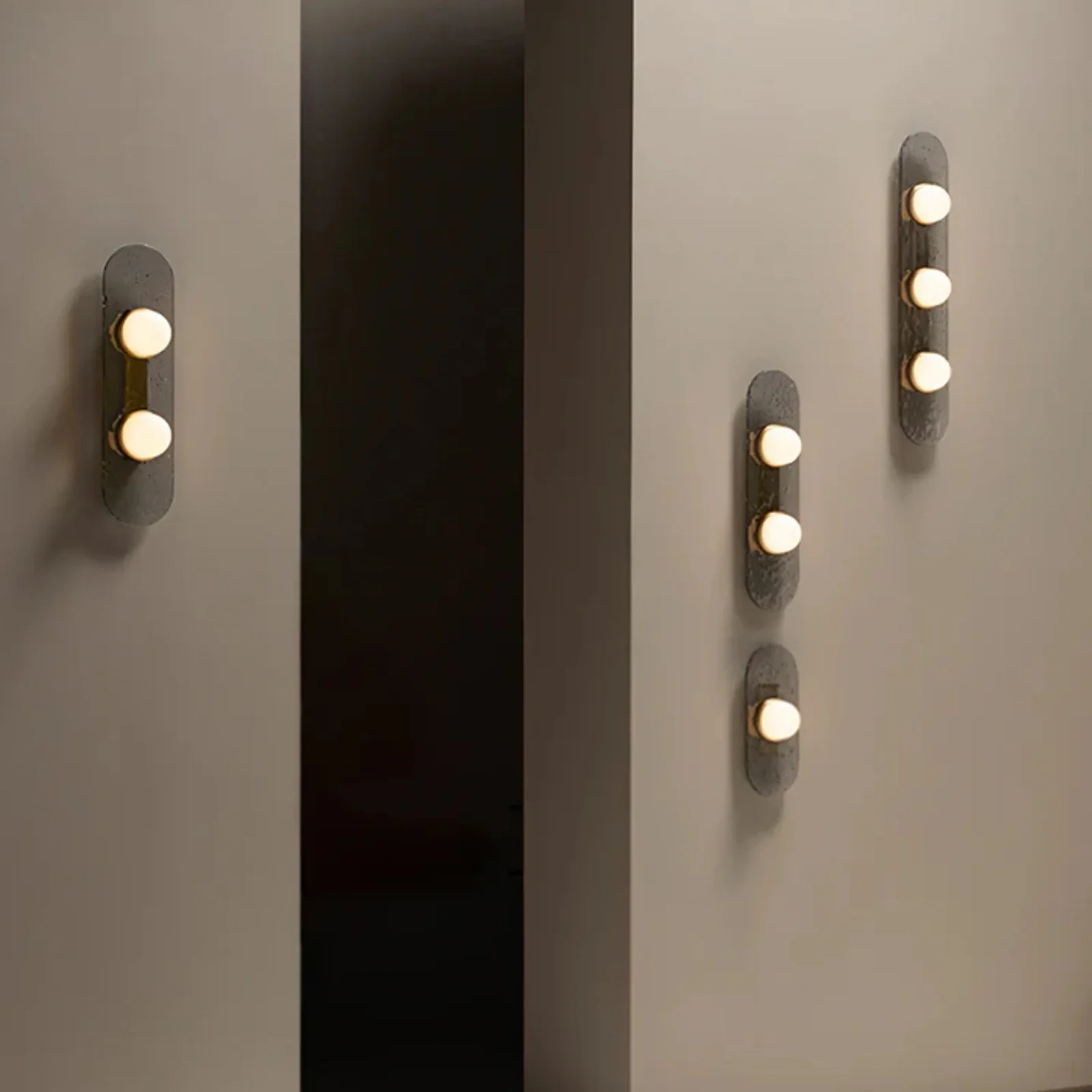 Nordic Glass Wall Sconce Single Twin Triple Light, Cool white, Fixtures, Glödra Minimalist Multi-Head