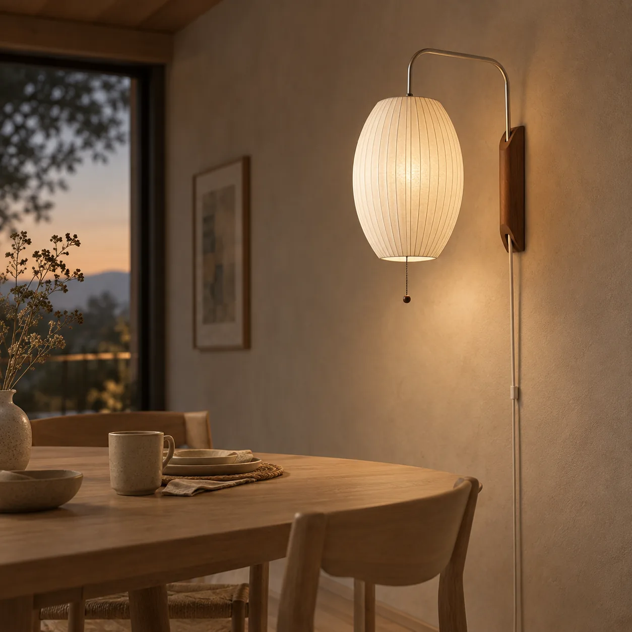 Solvei Minimalistische Seidenwandlampe für das Schlafzimmer