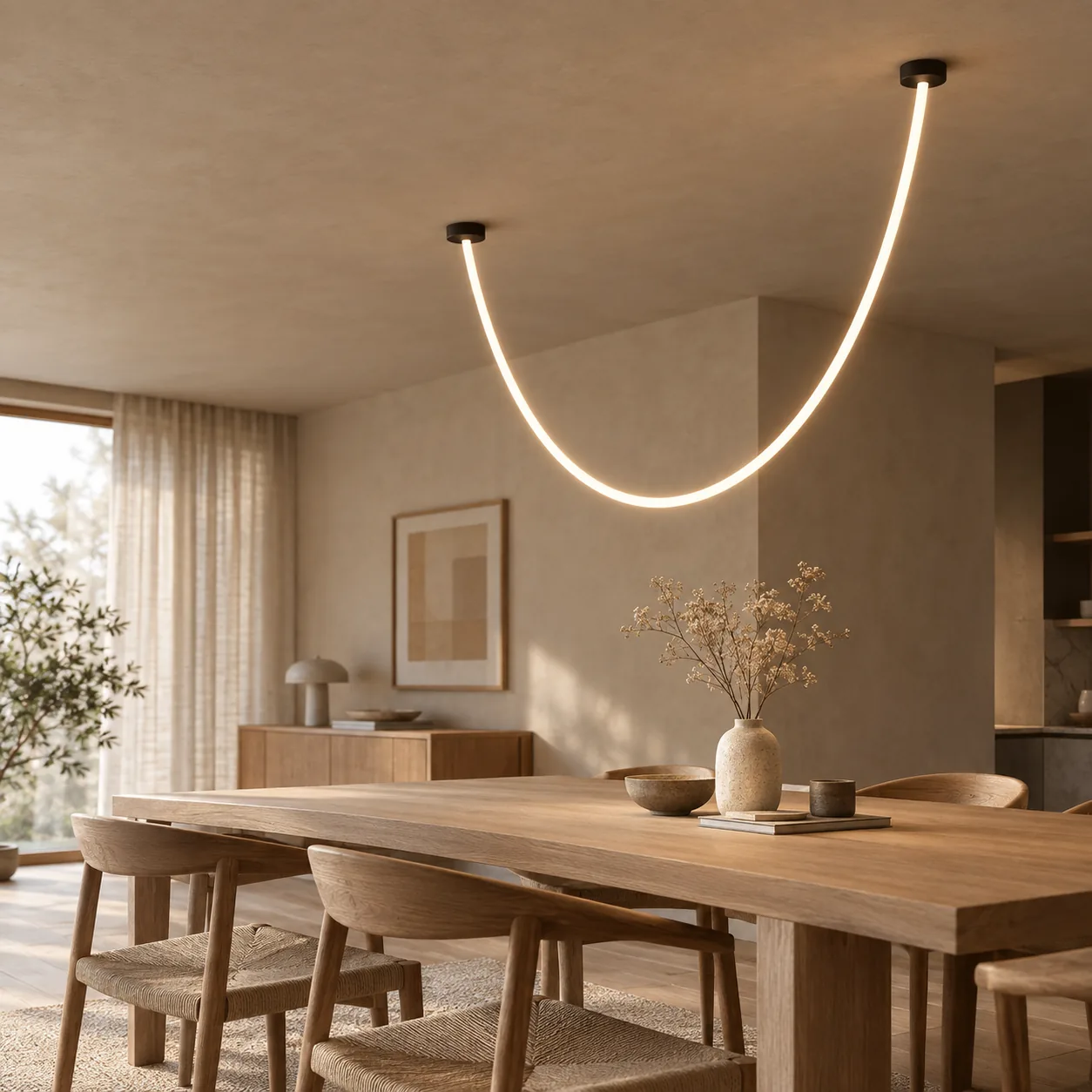 Bölja Sculpturale Flexibele LED Buis Hanglamp