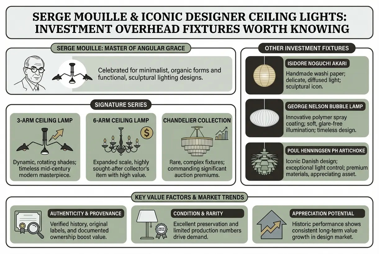 Serge Mouille & Iconische Designer Plafondlampen: Investeringswaardige Hanglampen Die Het Weten Waard Zijn - infographic