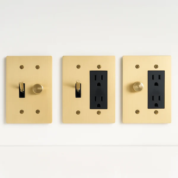 Knappa 2-Gang Brass Toggle and Dimmer Switch