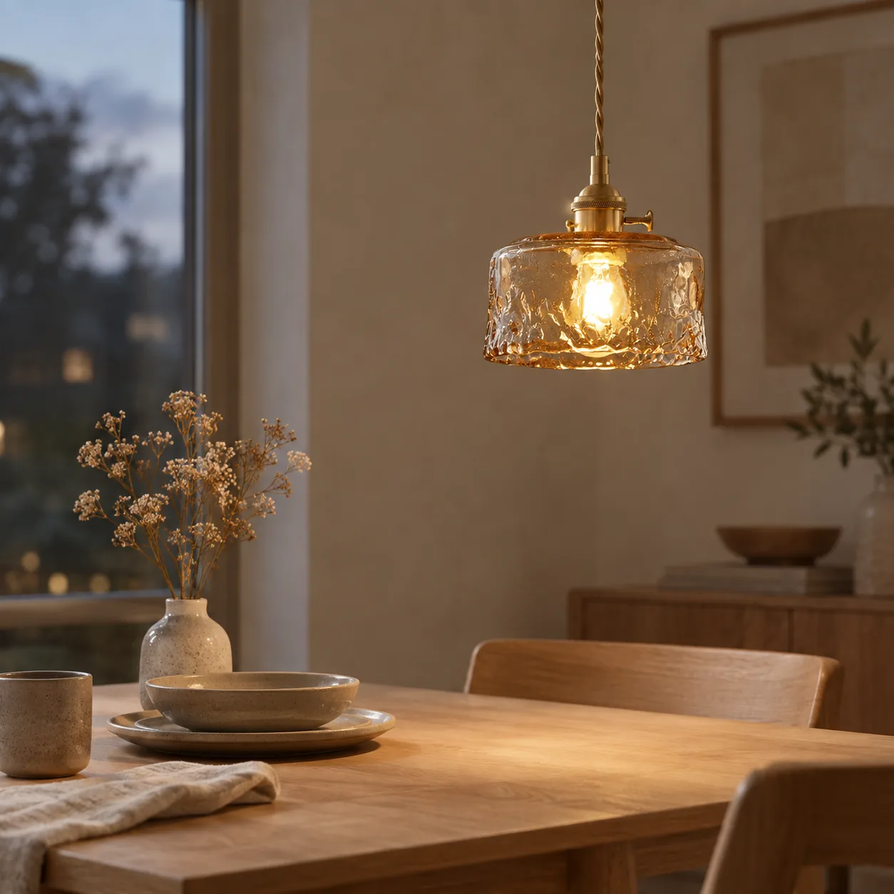 Glødvik Nordic Koper en Glazen Hanglamp