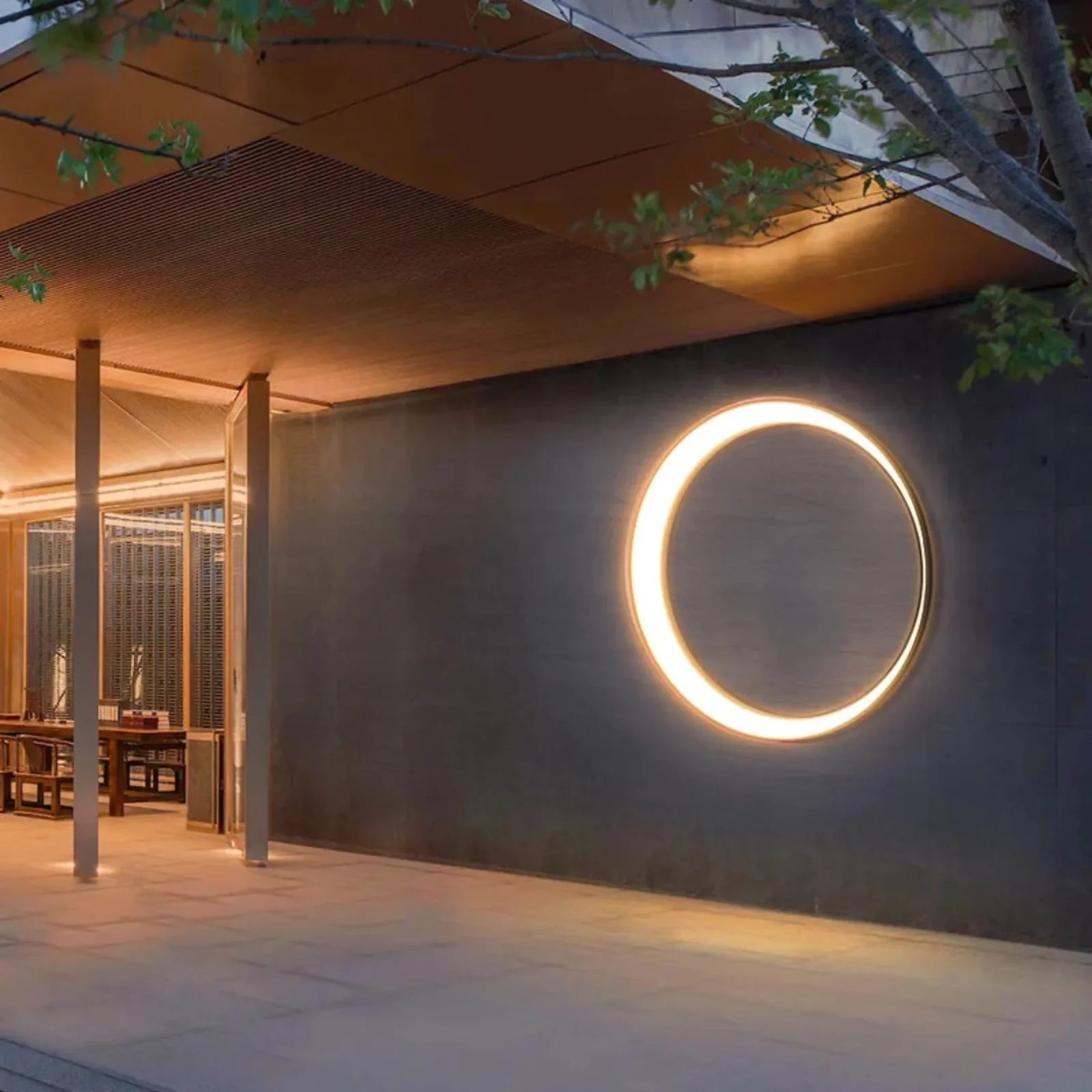 Halvmane Waterproof Round LED Outdoor Wall Light, Landscape Pathway Lighting, Stainless