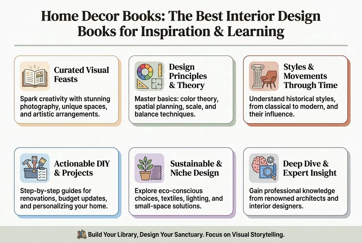 Home Decor Books: The Best Interior Design Books for Inspiration & Learning - infographic
