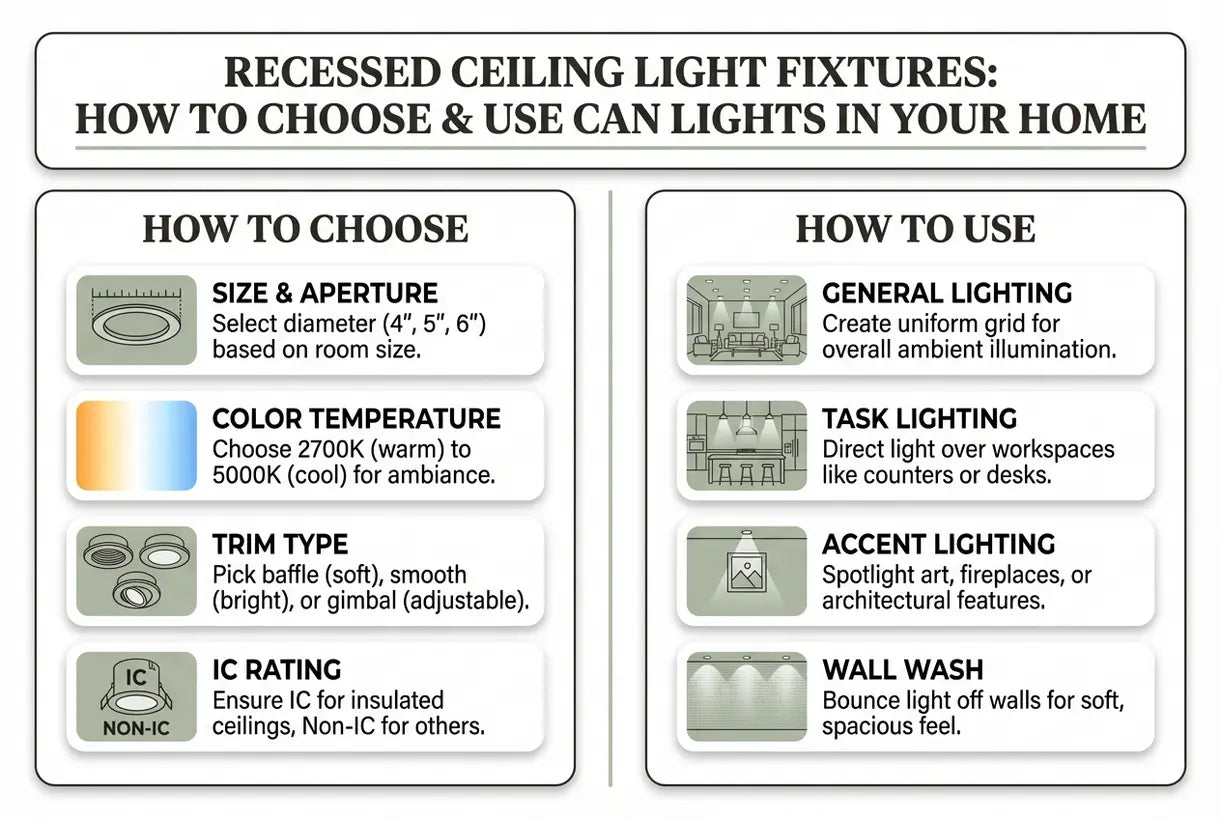Inbouwspots in het plafond: zo kies en gebruik je inbouwverlichting in huis - infographic