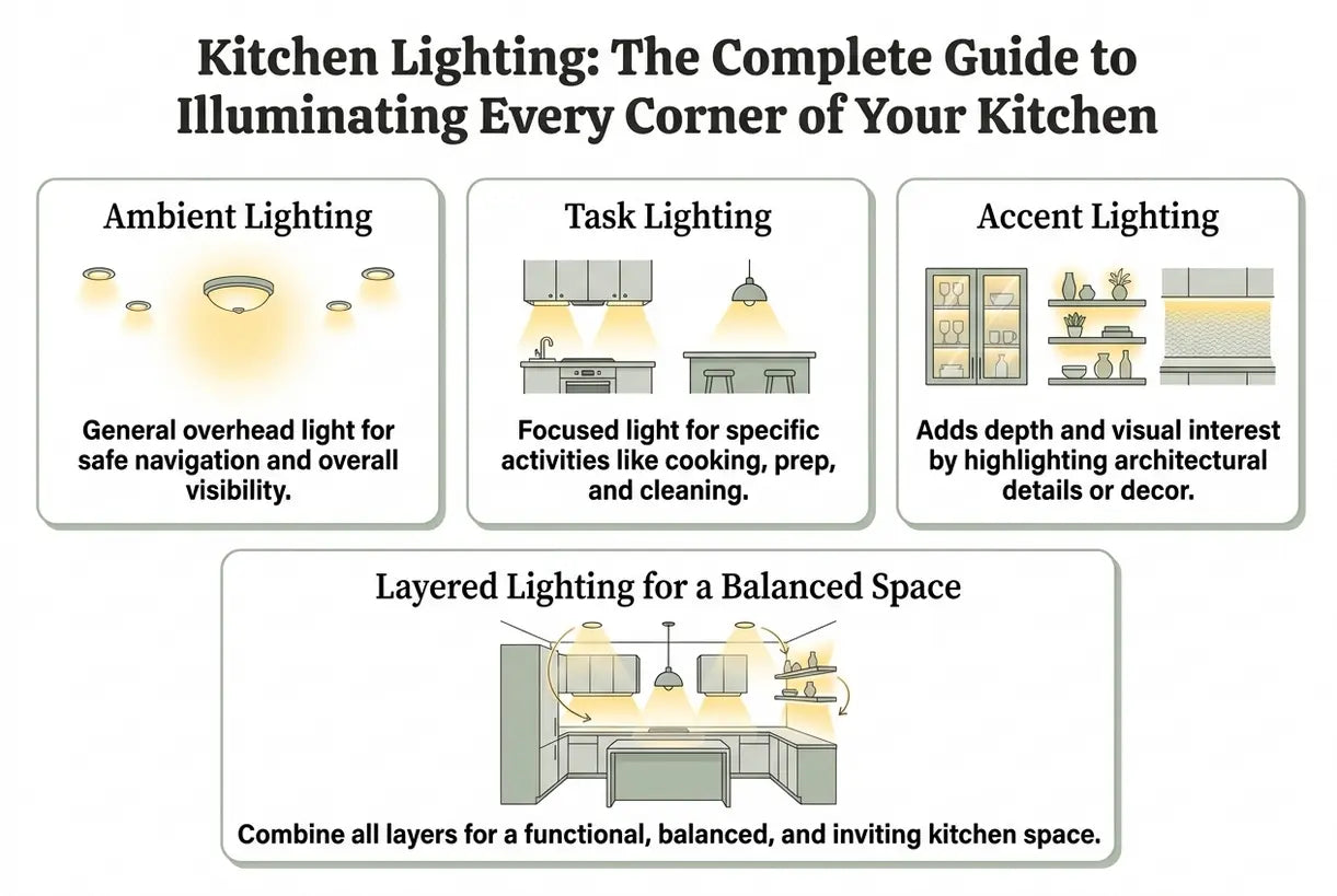 Kitchen Lighting: The Complete Guide to Illuminating Every Corner of Your Kitchen - infographic