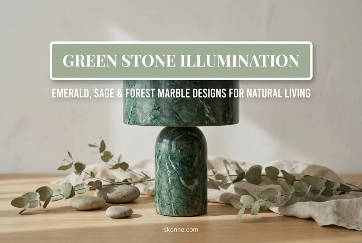 Groene Marmeren Lampen: Smaragd, Salie & Bossteen Ontwerpen voor Natuur-Geïnspireerde Interieurs