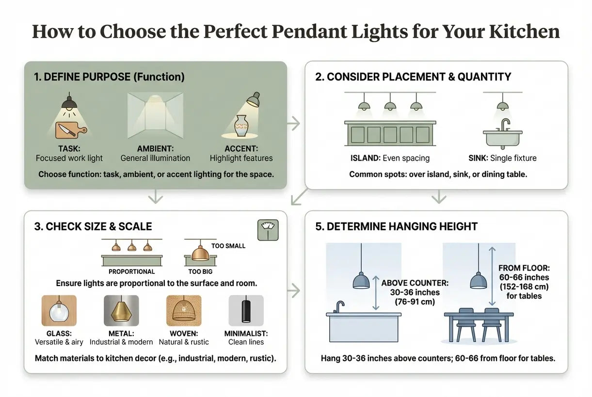 Hoe u de perfecte hanglampen voor uw keuken kiest - infographic