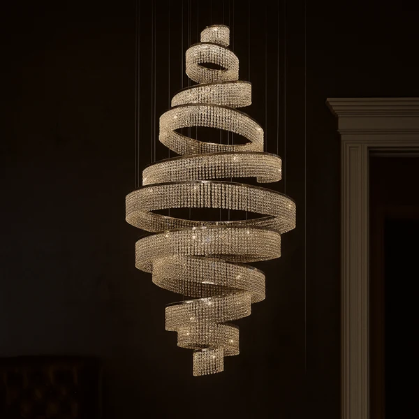 Klarvind Cascading Kristallen Ring LED Kroonluchter