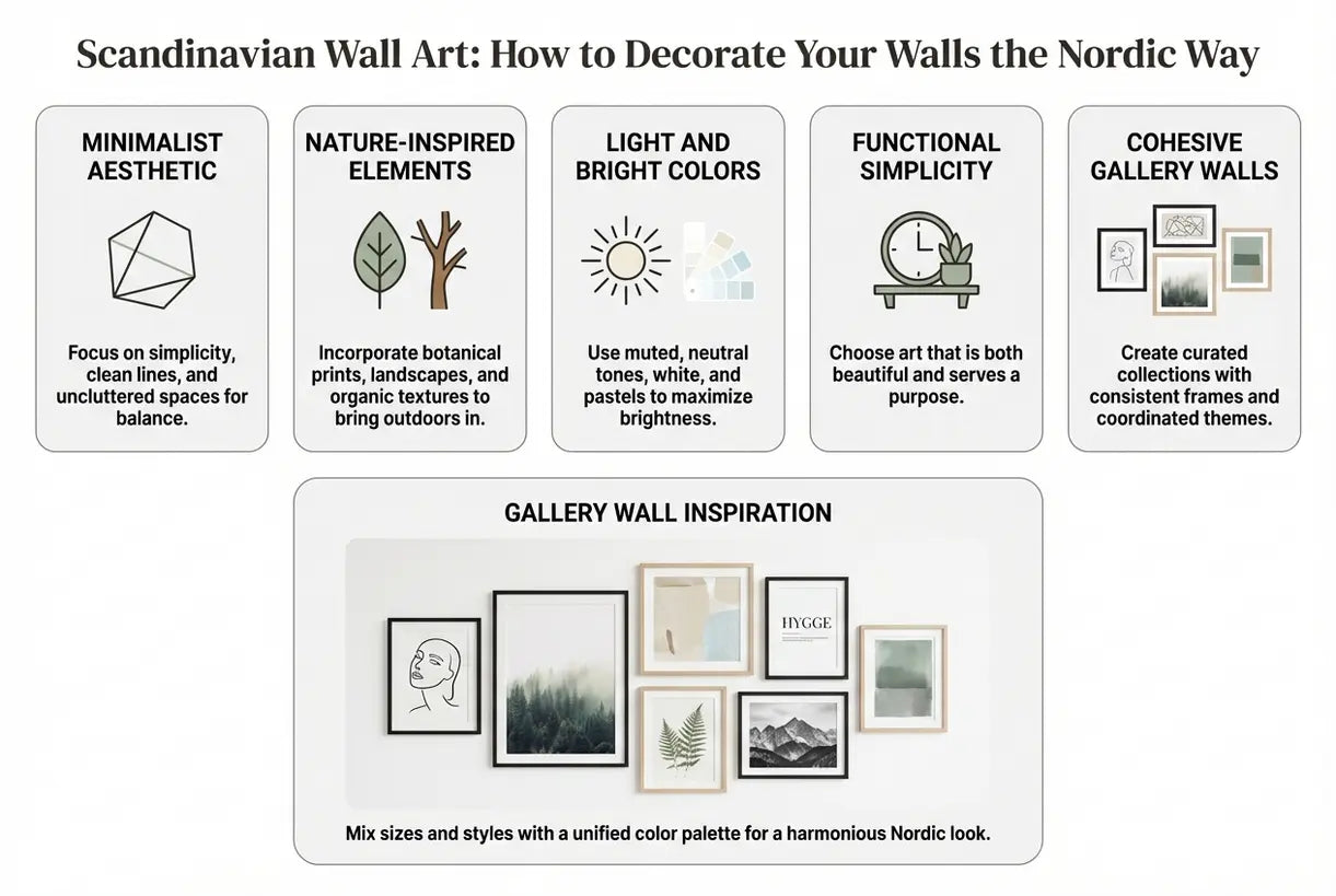 Scandinavische wandkunst: zo decoreer je je muren op z'n Scandinavisch - infographic