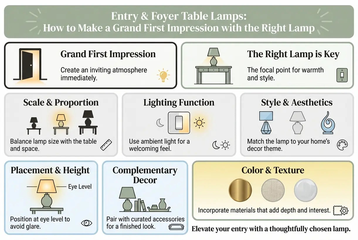 Entree & Hal Tafellampen: Hoe maak je een grootse eerste indruk met de juiste lamp - infographic