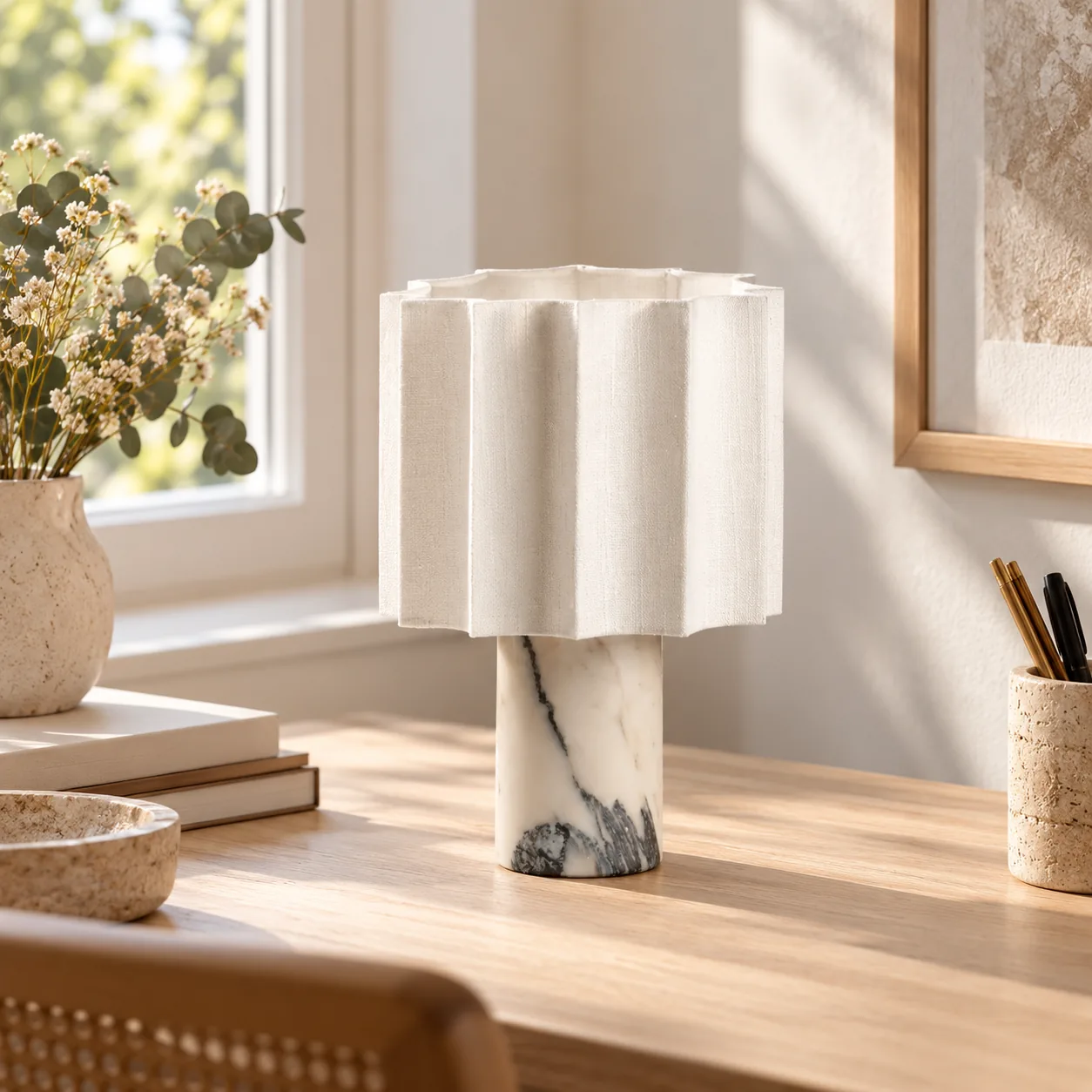 Lyssten Nordic Marmor Dimmbare Touch-Tischleuchte