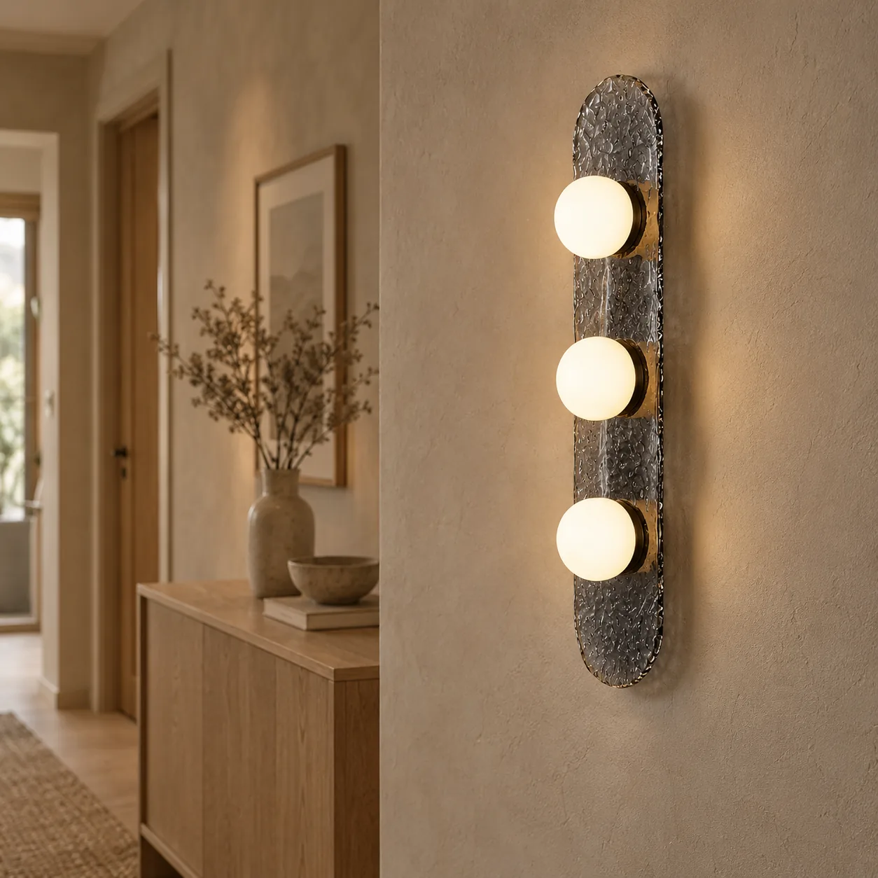 Glödra Minimalistische Glazen Wandlamp Met Meerdere Lichtpunten