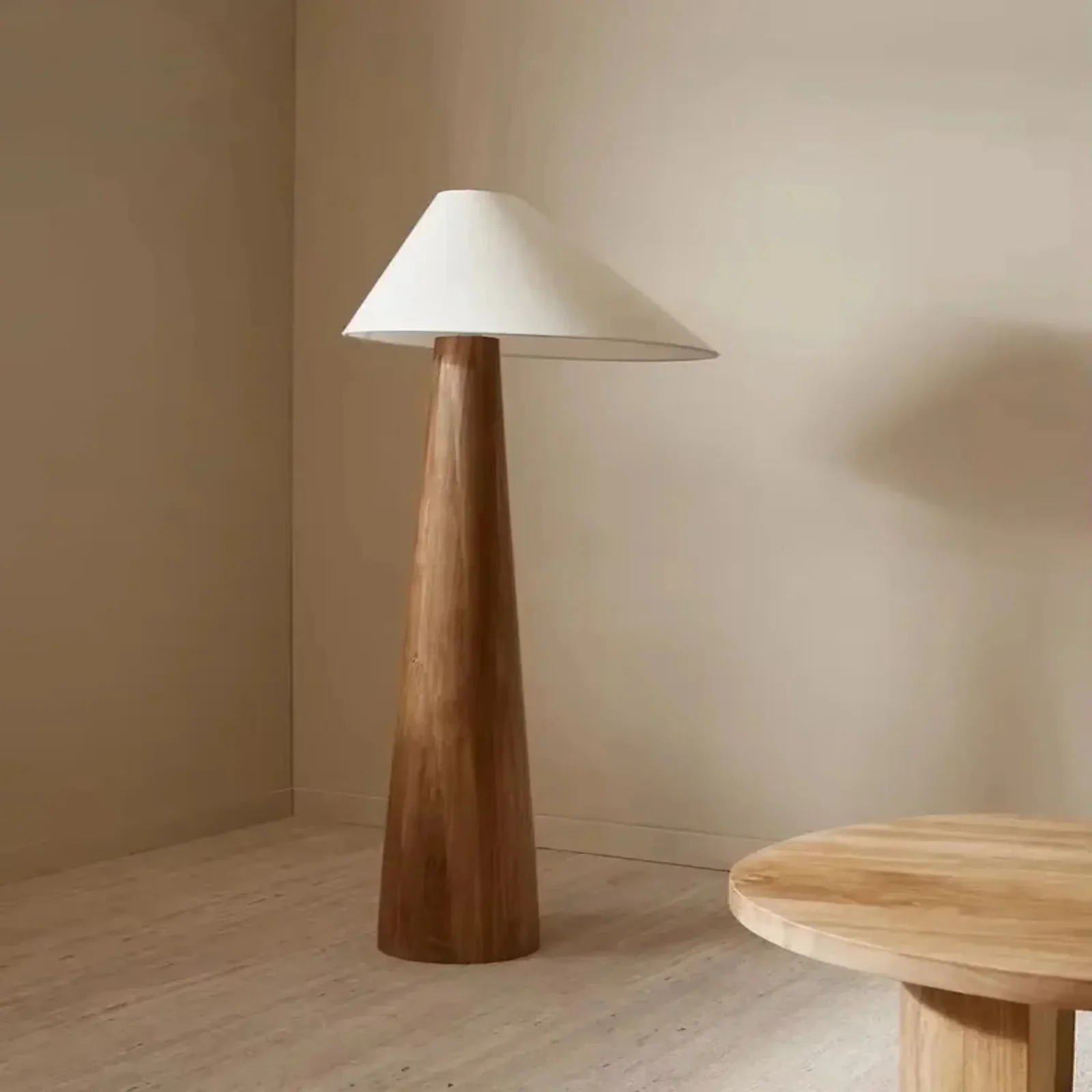 Solid Wood Wabi-Sabi Floor Lamp Zen Nordic Design, Lamps, Stille Japanese