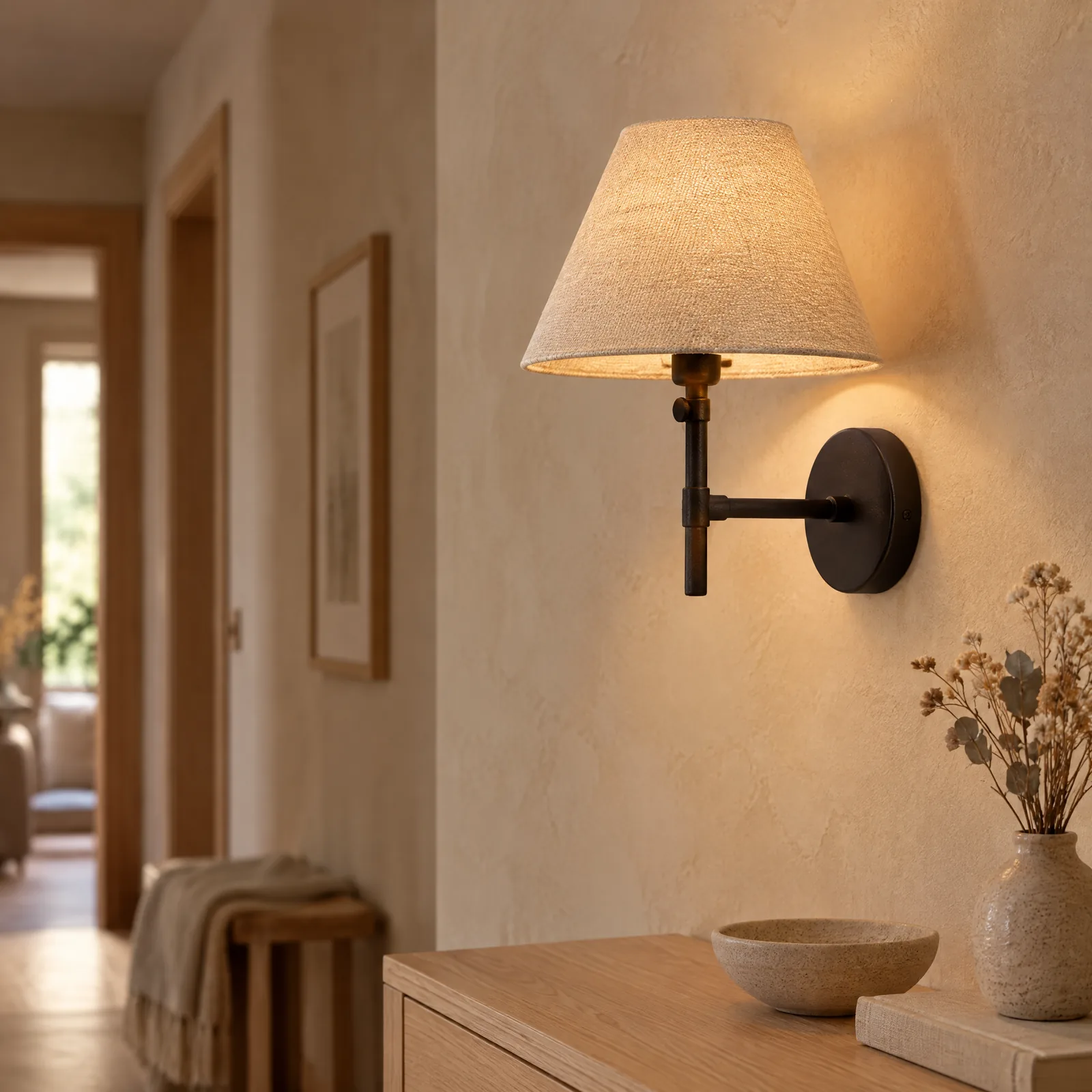 Eldorm Handgemaakte Wabi-Sabi Wandlamp van IJzer