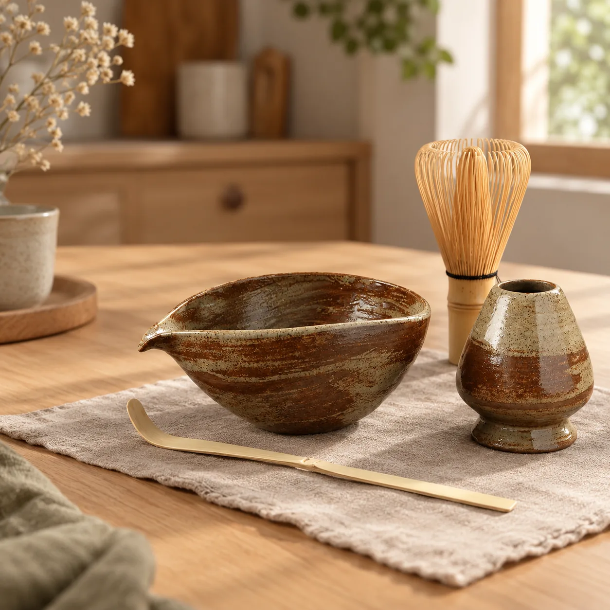 Rovik 4-delige keramische Matcha-theeceremonieset