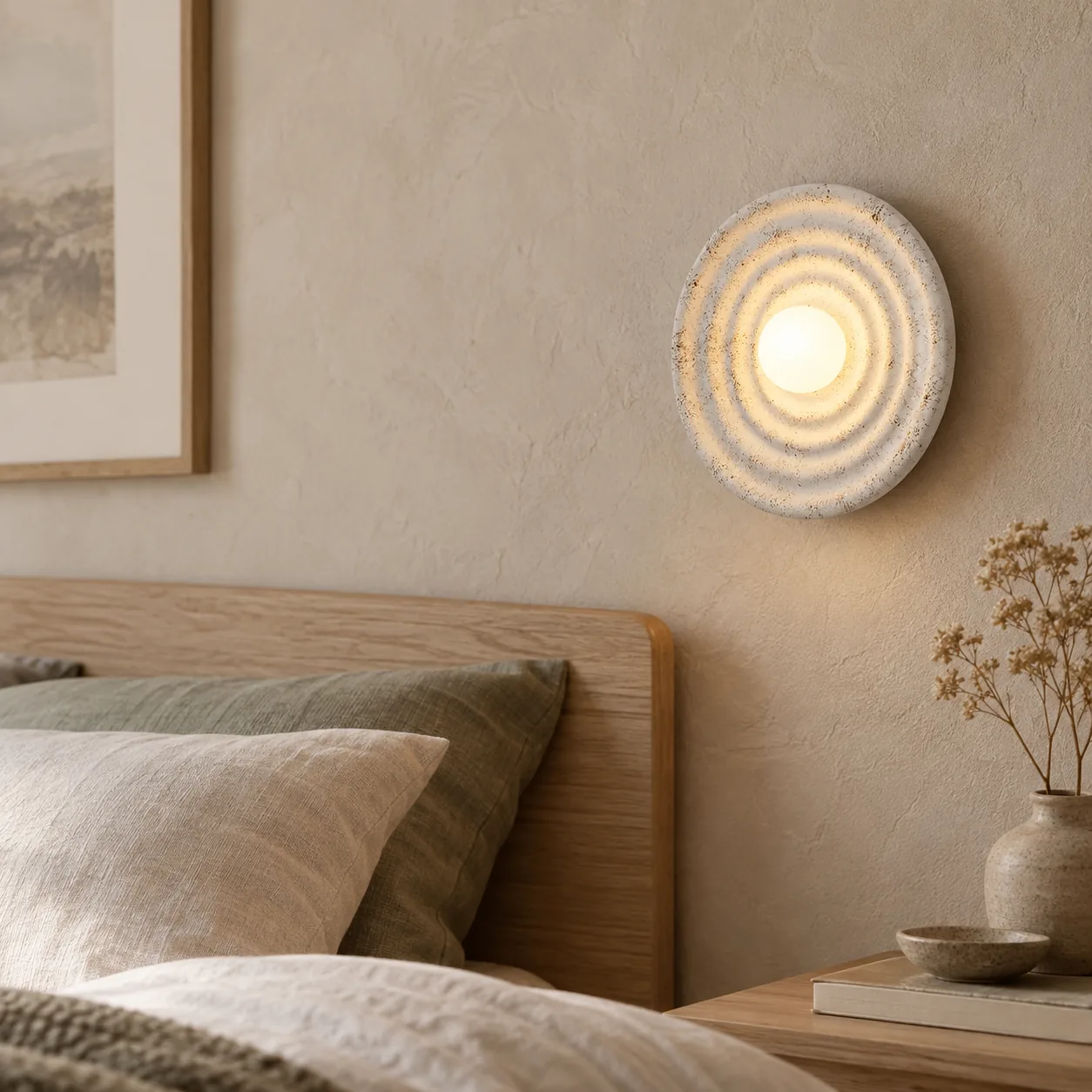 Lysring Ronde LED Wandlamp Wabi-Sabi Stijl