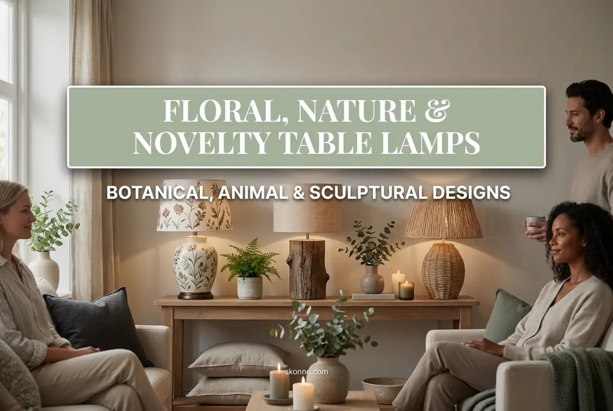 Bloemen-, natuur- en nieuwigheidslampen: botanische, dierlijke en sculpturale ontwerpen