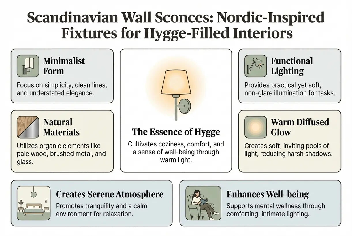 Scandinavische wandlampen: op Scandinavië geïnspireerde armaturen voor hygge-gevulde interieurs - infographic