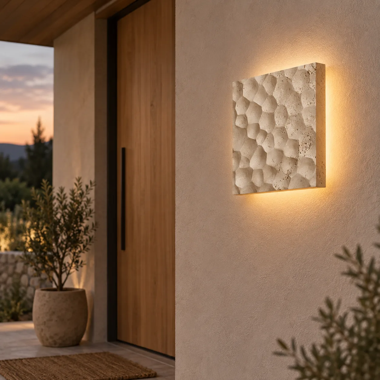 Stenvei Naturstein IP65 LED Außenwandleuchte