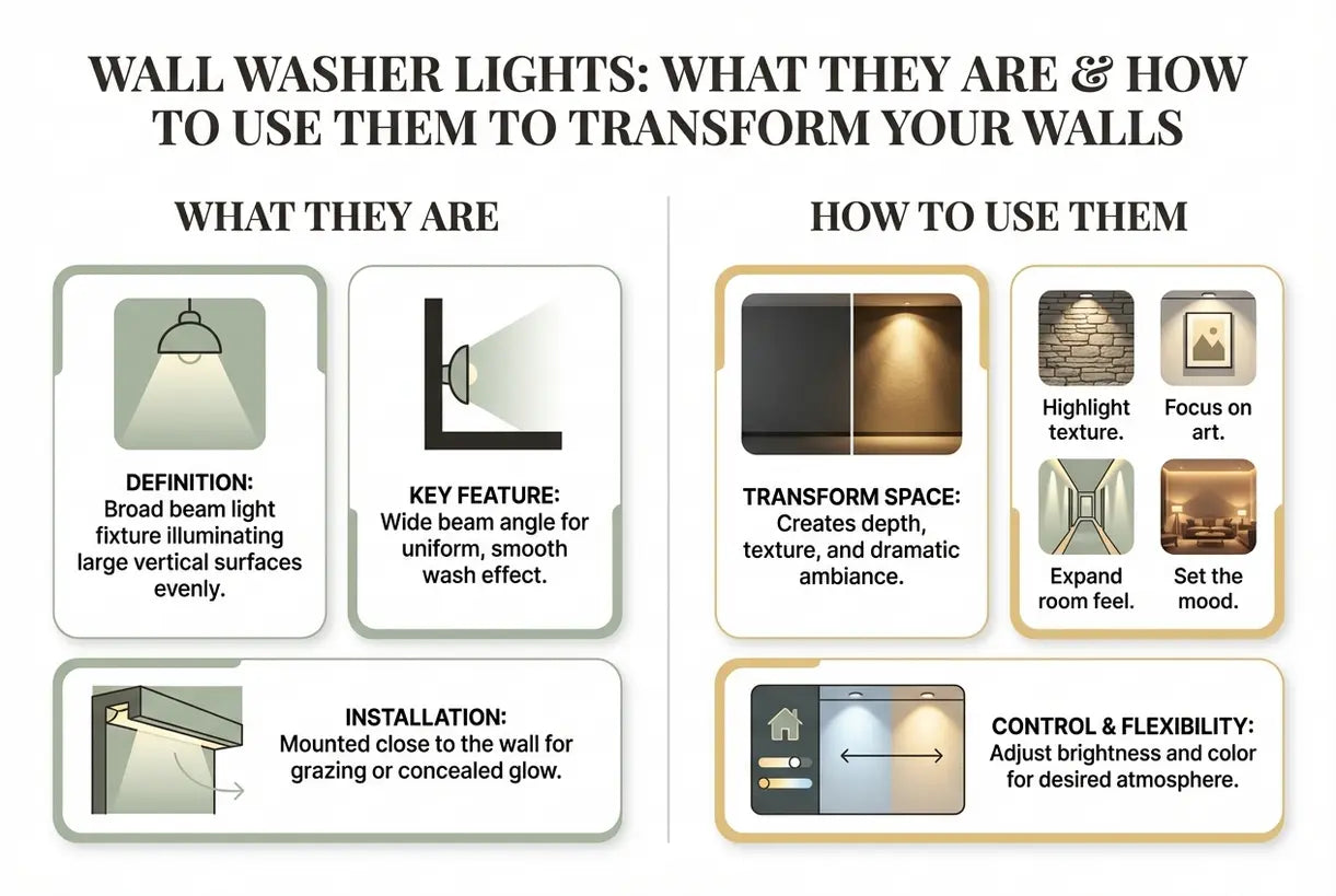 Wallwashers: wat het zijn en hoe je ze gebruikt om je muren te transformeren - infographic