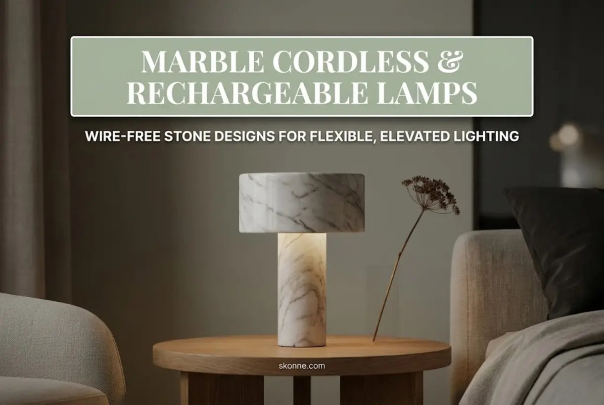 Marmeren Snoerloze & Oplaadbare Lampen: Draadloze Stenen Ontwerpen voor Flexibele, Verfijnde Verlichting