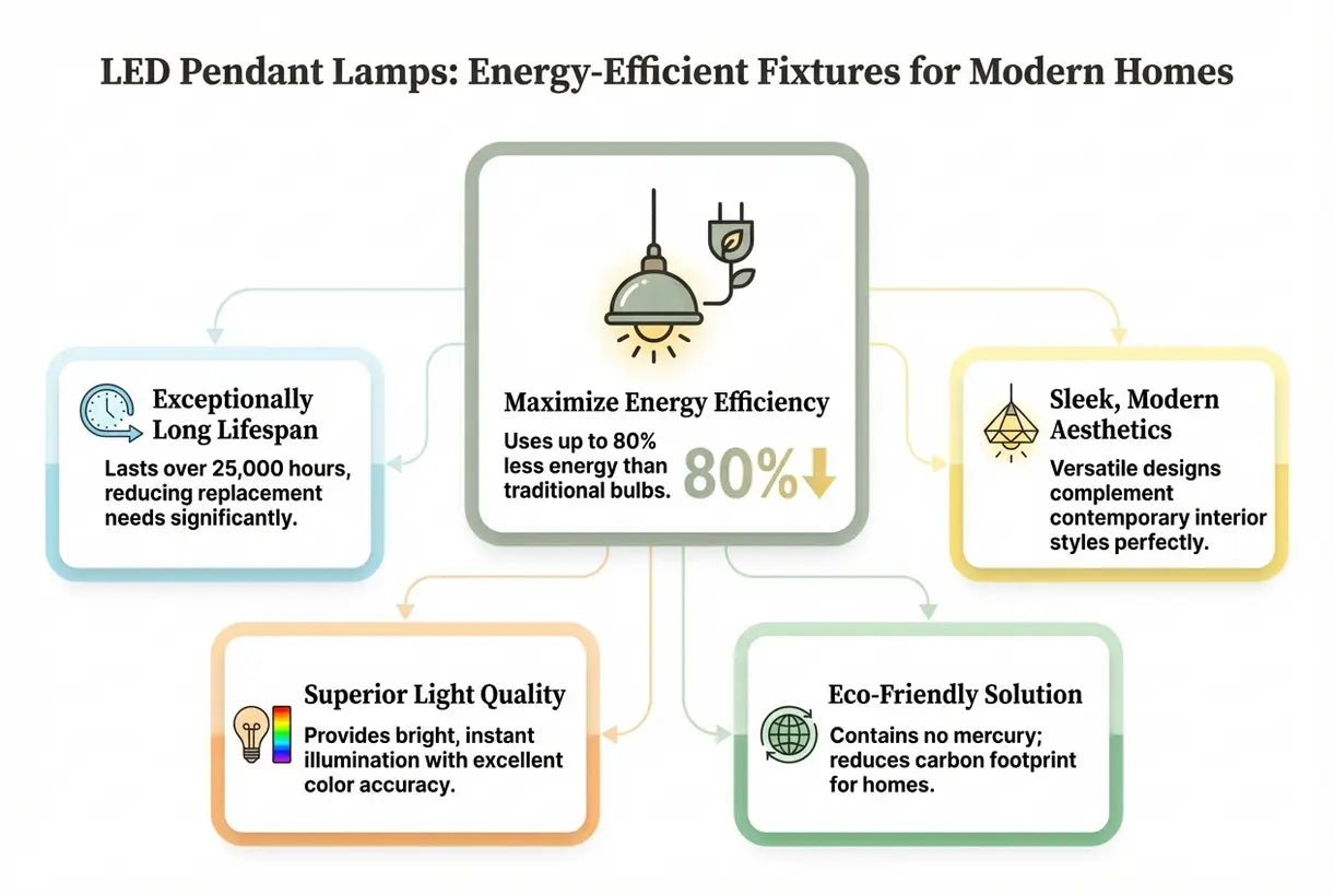 Led-hanglampen: energiezuinige armaturen voor moderne huizen - infographic