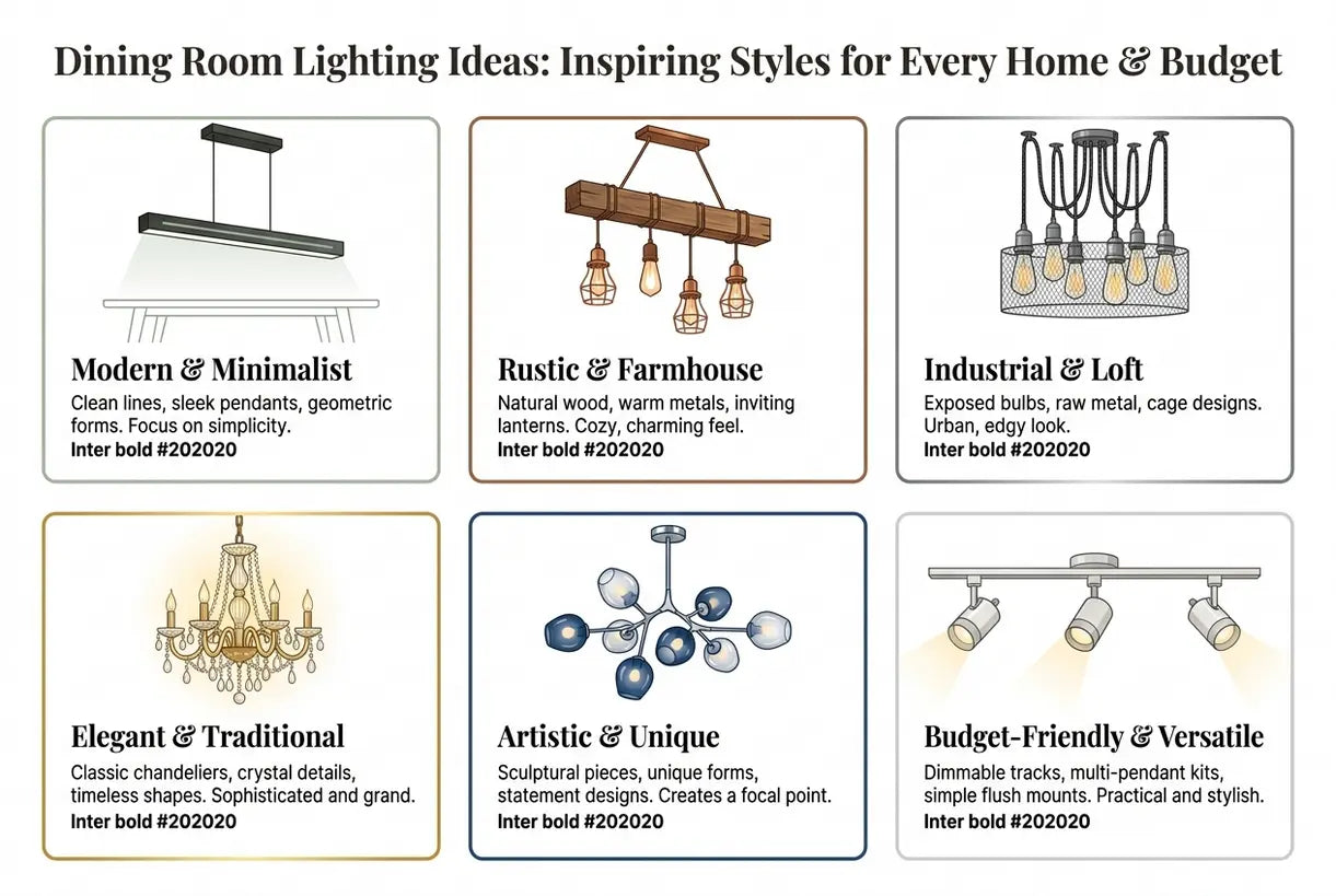 Dining Room Lighting Ideas: Inspiring Styles for Every Home & Budget - infographic