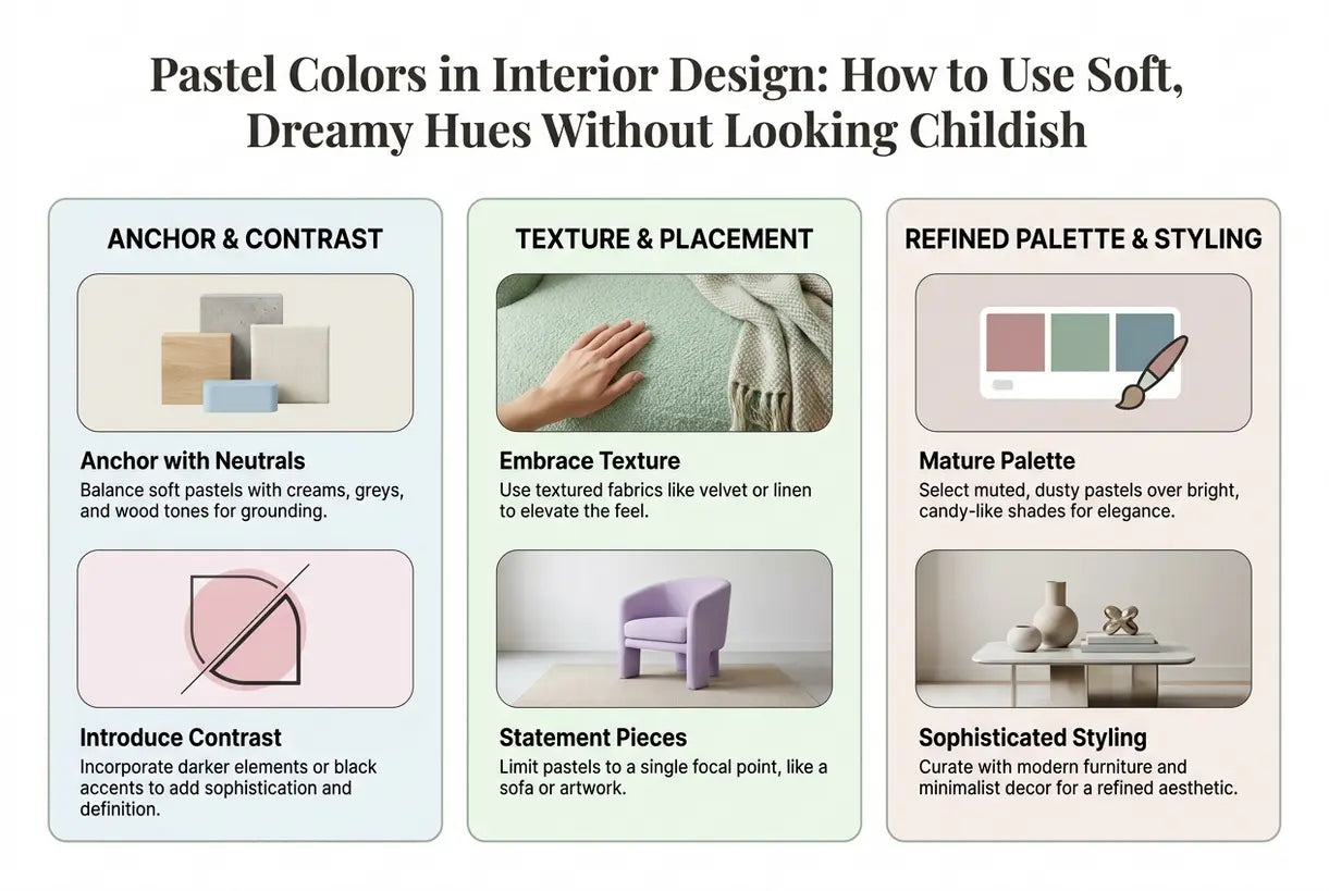 Pastel Colors in Interior Design: How to Use Soft, Dreamy Hues Without Looking Childish - infographic
