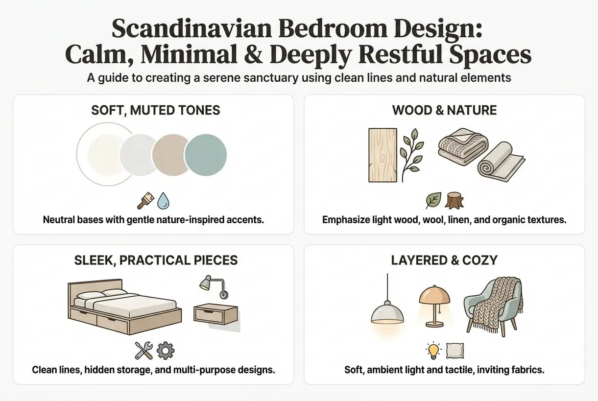 Scandinavian Bedroom Design: Calm, Minimal & Deeply Restful Spaces - infographic
